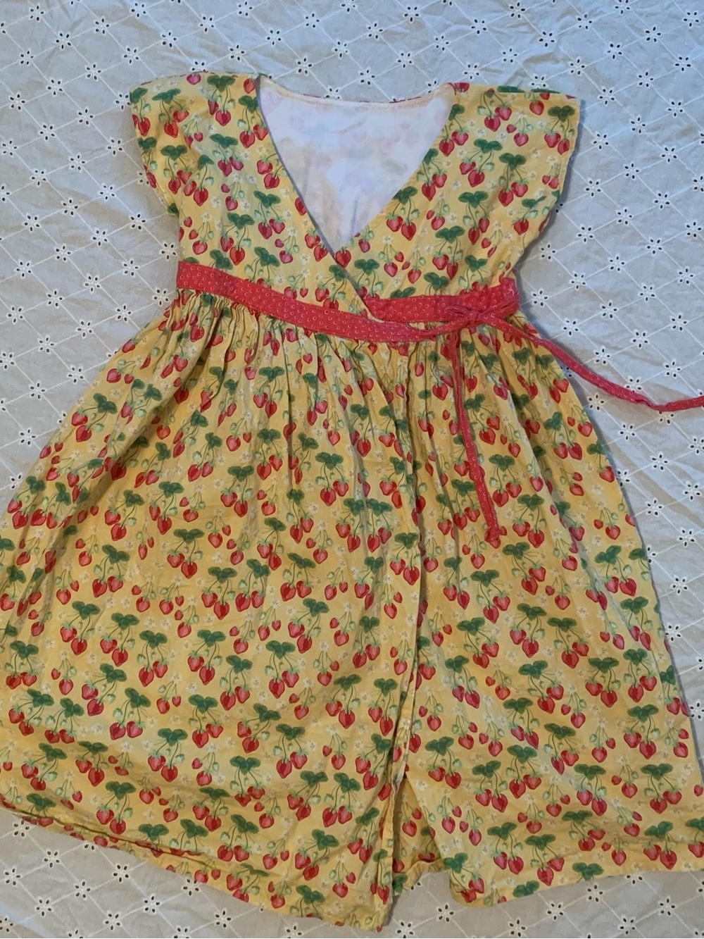 strawberry print cotton dress